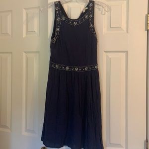 Navy blue beaded dress size small